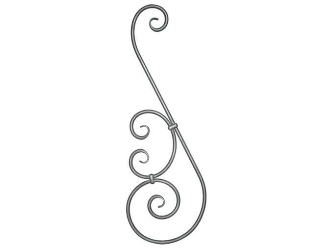 Tyč ozdobná  kulatina 14 mm  750x250 mm