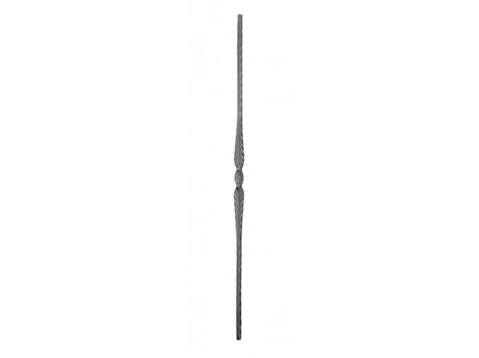 Tyč kovaná s ozdobným středem 14x14 mm, velikost 950 mm