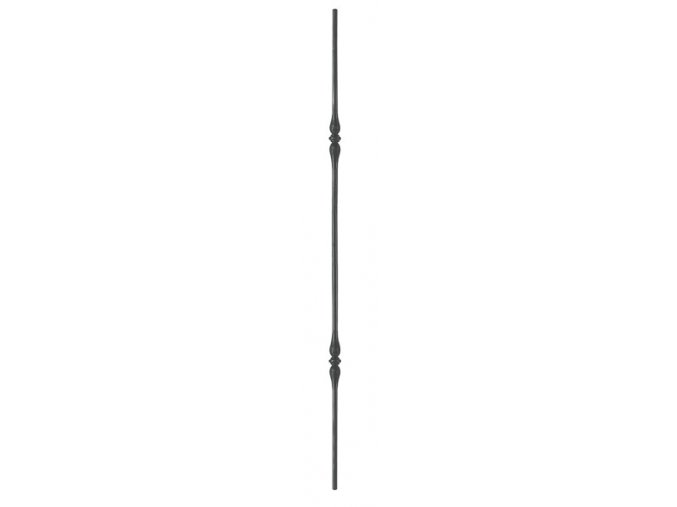 Tyč se dvěma ozdobnými středy  kulatina 12 mm, velikost 1000 mm