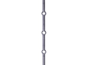 Probíjené tyče 20x20 mm, otvor 20x20 mm, probití na koso do hrany,rozteč 170 mm, délka 2000 mm