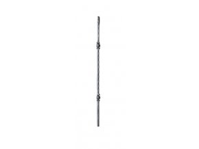 Tyč kovaná se dvěma ozdobnými středy 14x14 mm, velikost 1000 mm