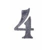 Domovní číslo 4  pokované, velikost 130 mm, tl. 4 mm