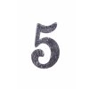 Domovní číslo 5  pokované, velikost 130 mm, tl. 4 mm