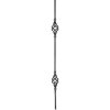 Tyč s dvěma ozdobnými středy  12x12 mm, velikost 950 mm