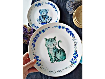 Keramický talíř Kočička