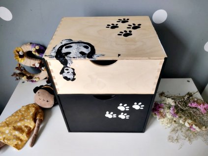 Komoda / box na hračky Pandy - ručně malovaný originál  nové