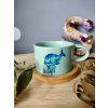 Keramický hrnek mint - 200 ml - výběr motivů -  tzv. makronka na bambus podtácku  Výběr motivů