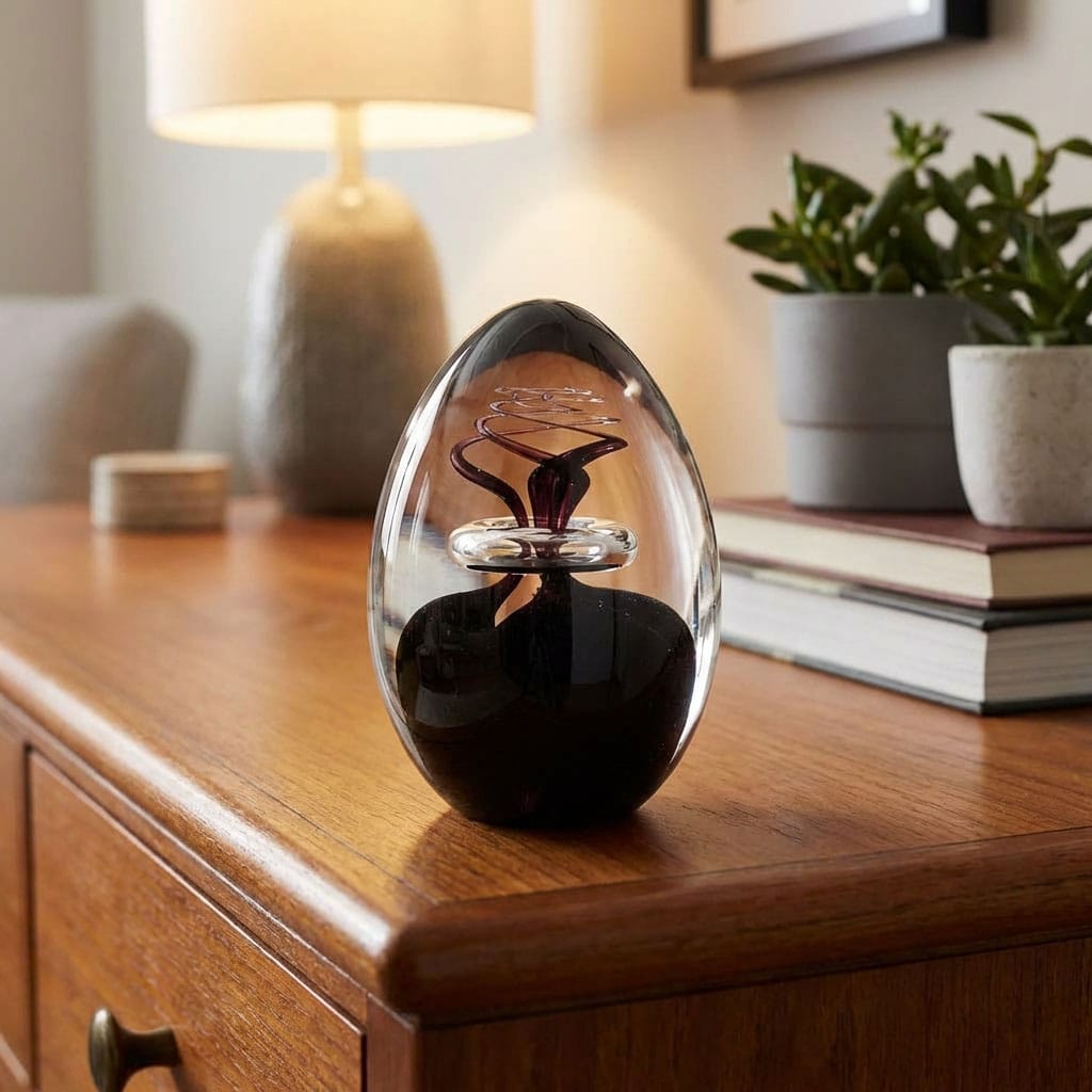 Vajíčko dekor 03 – skleněné těžítko s dekorem uvnitř, Artcristal Bohemia