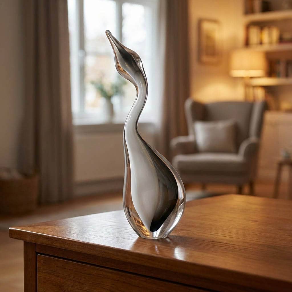 Skleněná volavka – ručně foukaná figura, Artcristal Bohemia