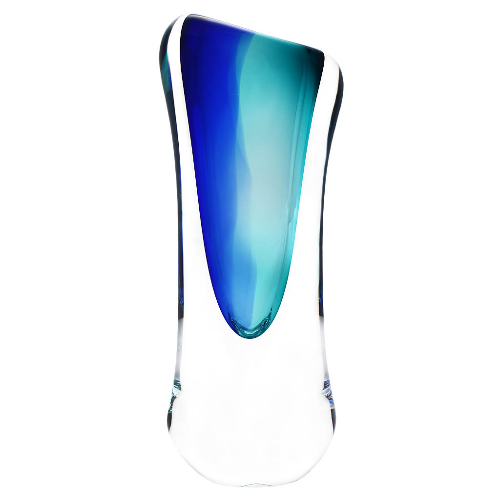 Skleněná váza 00 AQUA - modrá a tyrkysová