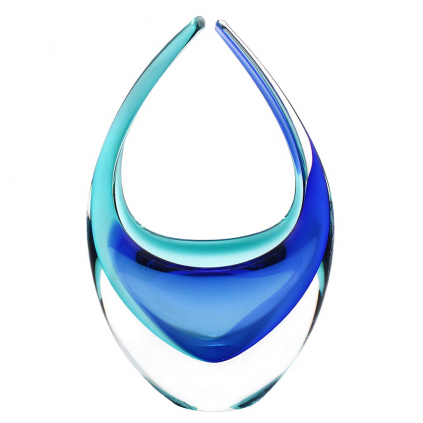 Skleněný košík AQUA - modrá a tyrkysová