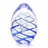 Skleněné těžítko vajíčko, dekor 01, modrá a modrá světlá