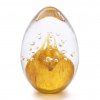 Skleněné těžítko vajíčko, dekor 02, zlatý topaz