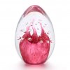 Skleněné těžítko vajíčko, dekor 02, růžová