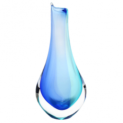 Deko Glaskunst Vase 02 AQUA - Blau und Türkis