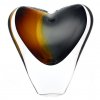 Deko Glaskunst Vase 08 TIGER - Goldener Topas und Rauchschwarz