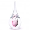 Briefbeschwerer aus Glas Tropfenform Dekor 07, Pink / Rauchschwarz