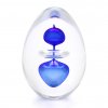 Briefbeschwerer aus Glas Eiform Dekor 08, Blau
