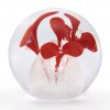 Briefbeschwerer Glaskugel Dekor 04, Rot