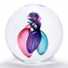 Briefbeschwerer Glaskugel Dekor 06, Pink / Türkis / Amethyst