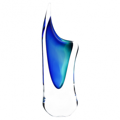 Art Glass Vase 04, AQUA - Blue and turquoise