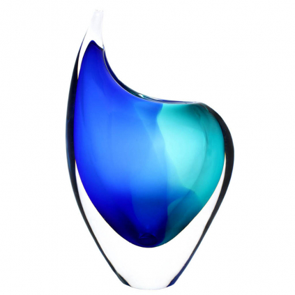Art Glass Vase 06, AQUA - Blue and turquoise