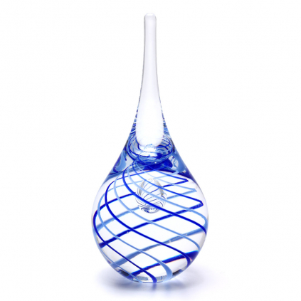 Glass Paperweight Drop Shape Decor 01, Blue / Light blue