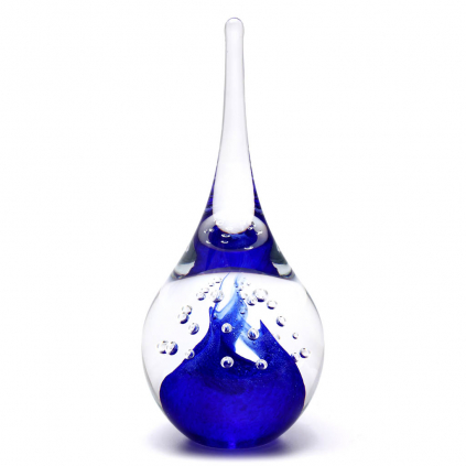 Glass Paperweight Drop Shape Decor 02, Blue