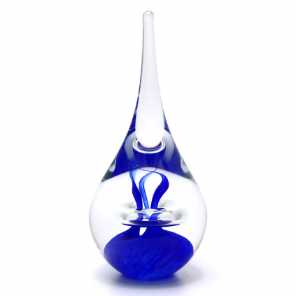 Glass Paperweight Drop Shape Decor 03, Blue