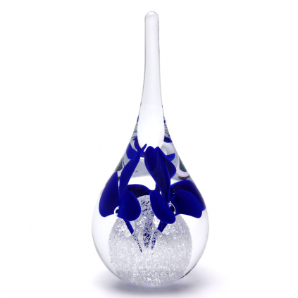 Glass Paperweight Drop Shape Decor 04, Blue