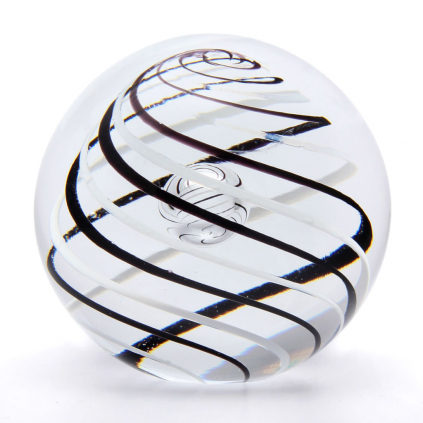 Glass Paperweight Decor 01, White / Black