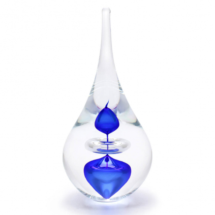Glass Paperweight Drop Shape Decor 08, Blue