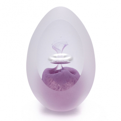 Cut Glass Paperweight Egg Shape Decor 03, Light violet