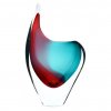 Art Glass Vase 06, FLOWER - Pink and turquoise