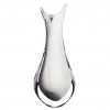 Art Glass Vase 09, MOON - Opal white and smoky black