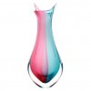 Art Glass Vase 09, FLOWER - Pink and turquoise