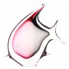Glass Fish Figurine LF, LOVE - Pink and smoky black