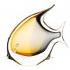 Glass Fish Figurine LF, TIGER - Gold topaz and smoky black