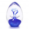 Glass Paperweight Egg Shape Decor 03, Blue