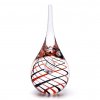 Glass Paperweight Drop Shape Decor 01, Red / Black