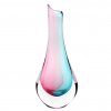 Art Glass Vase 02, FLOWER - Pink and turquoise
