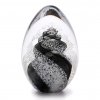 Glass Paperweight Egg Shape Decor 09, Black