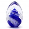 Glass Paperweight Egg Shape Decor 09, Blue