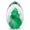 Glass Paperweight Egg Shape Decor 09, Green