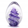 Glass Paperweight Egg Shape Decor 09, Amethyst
