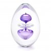 Glass Paperweight Egg Shape Decor 08, Amethyst