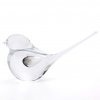Glass Bird Figurine, MOON - Opal white and smoky black