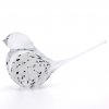 Glass Bird Figurine, White / Black