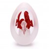 Cut Glass Paperweight Egg Shape Decor 04, Red