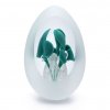 Cut Glass Paperweight Egg Shape Decor 04, Turquoise